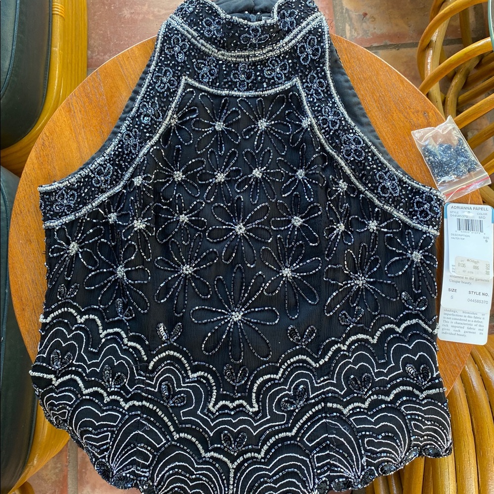 Adrianna Papell beaded halter NWT Size Small